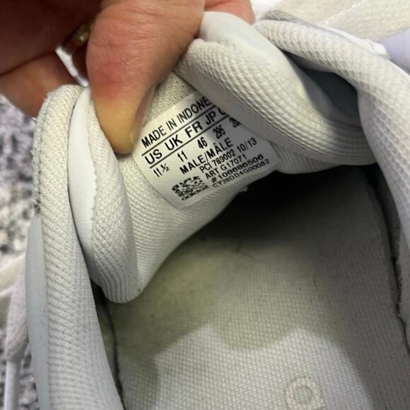 Adidas Superstar Clamshell Sneaker White/White, Men’s 11.5 Leather Athletic Shoe - Picture 7 of 11